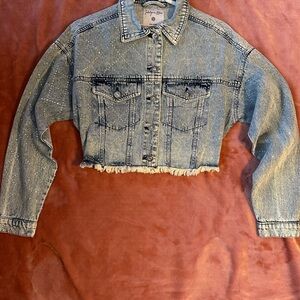 Blue Cropped Denim Jacket